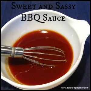 Sweet and Sassy BBQ Sauce....for more deliciousness try www.balancingthebusy.com